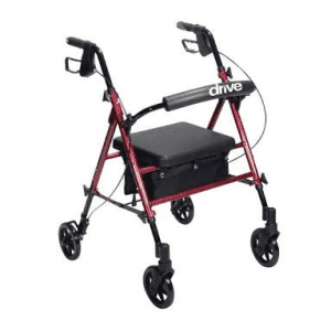 Andador de aluminio tipo Rollator de 4 Ruedas de 6