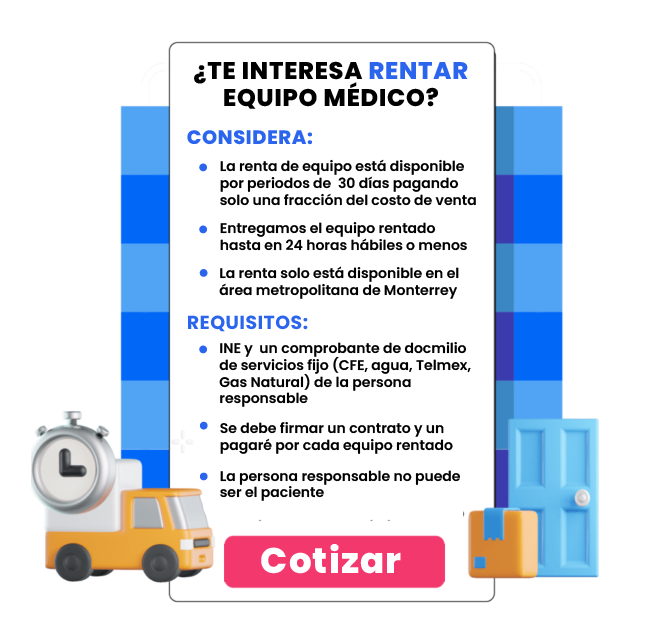 Infográfico con los requisitos y consideraciones para rentar equipo médico (x1)